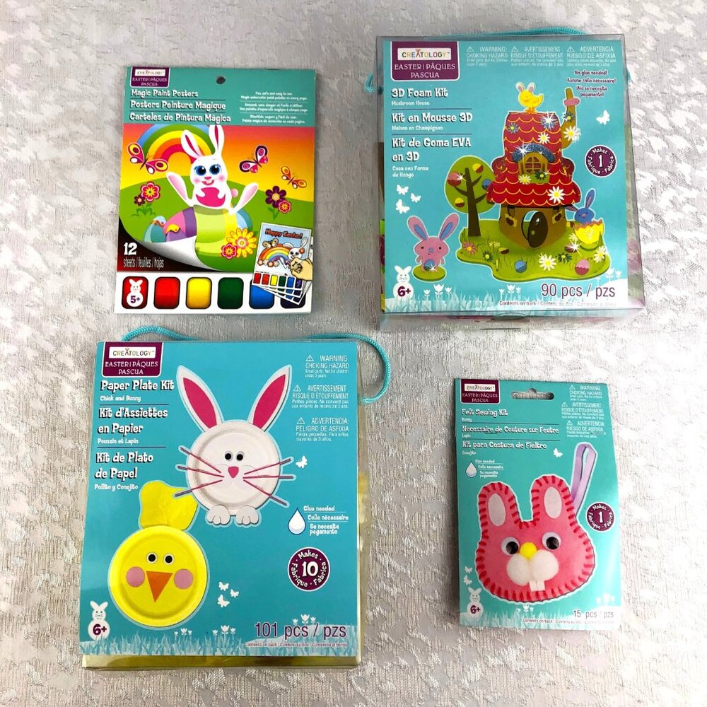 Creatology Easter Craft Kits: Paint Posters+3D Foam Kit+Plates+Felt Sewing NWT